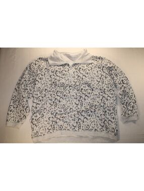 Aerie Leopard Print Oversized Quarterzip Pullover